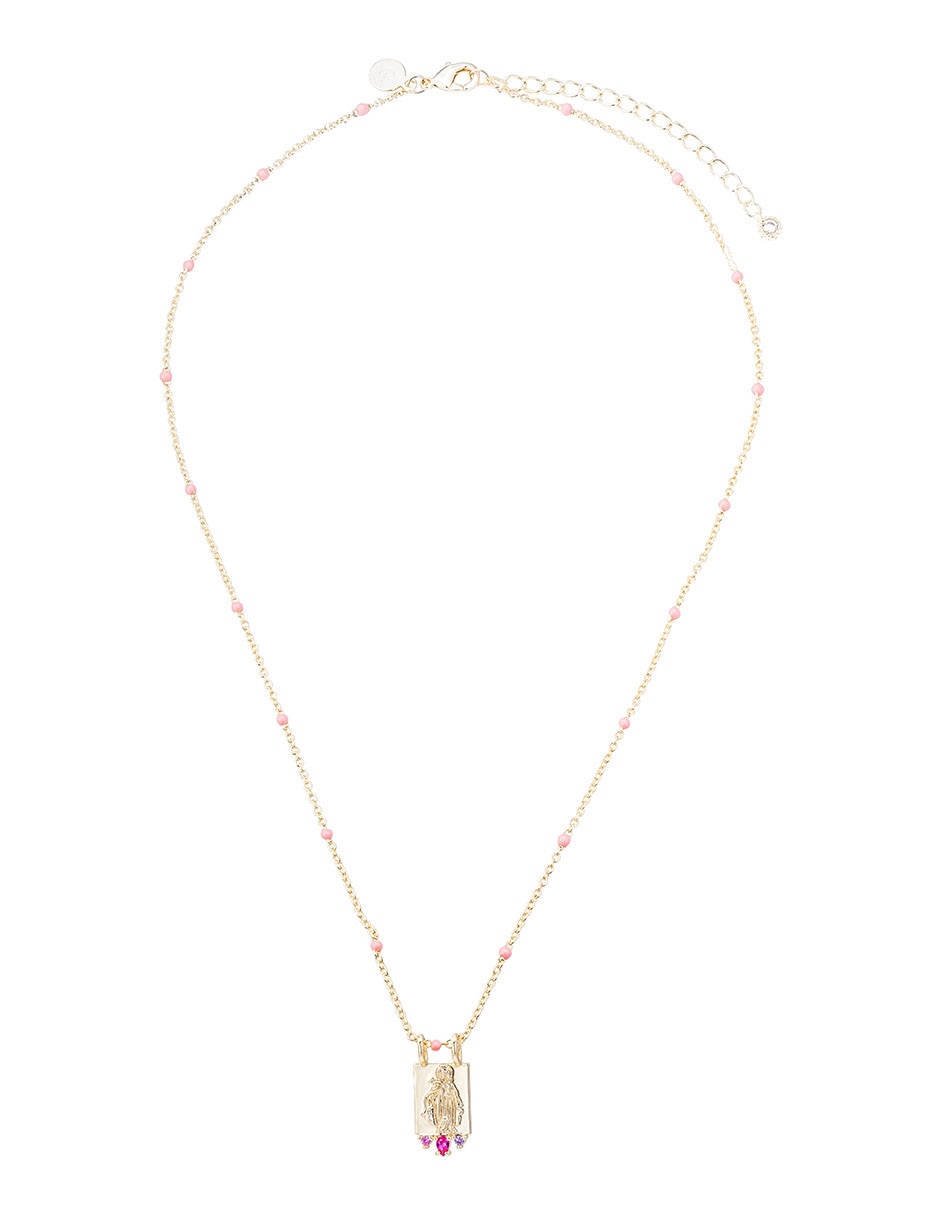 Collar de virgen Religiosos con acabado baño de oro 14 K 3