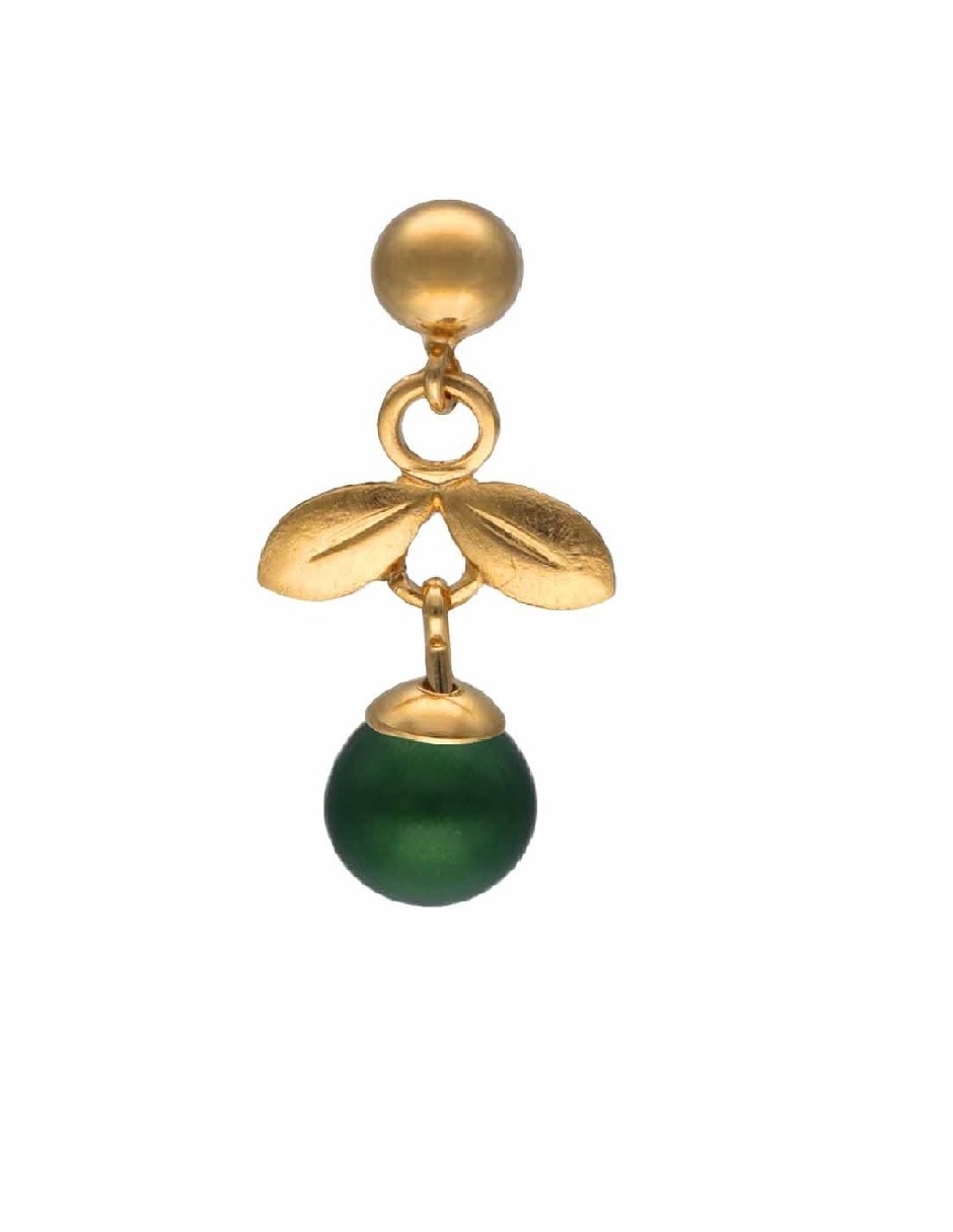 Aretes largos de hoja Bloom de plata p 925 perla 2