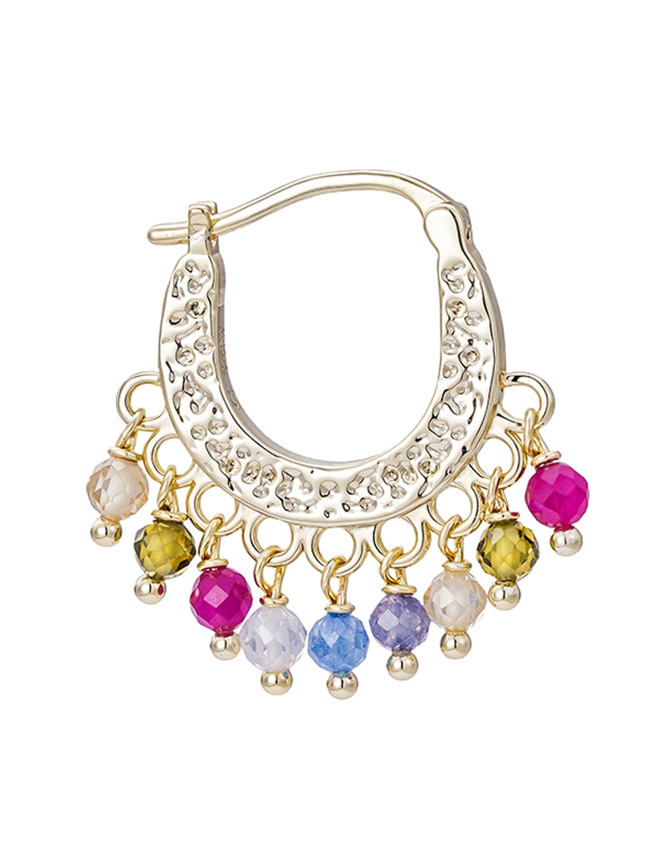 Aretes cortos Golden con acabado baño de oro 14 k zirconia 2