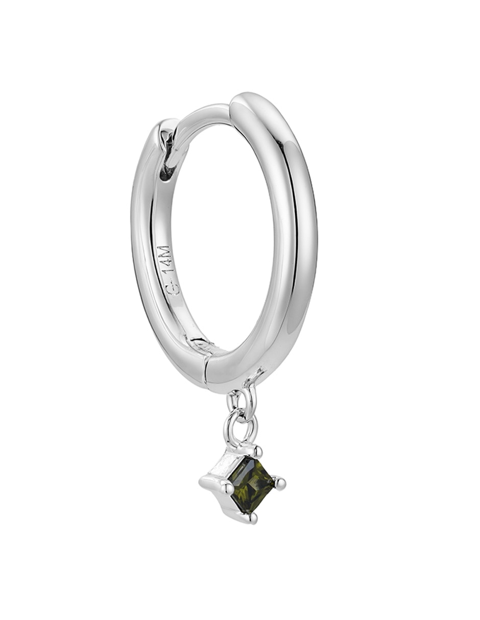 Piercing Silver Circonias con acabado baño de oro blanco 14 K zirconia