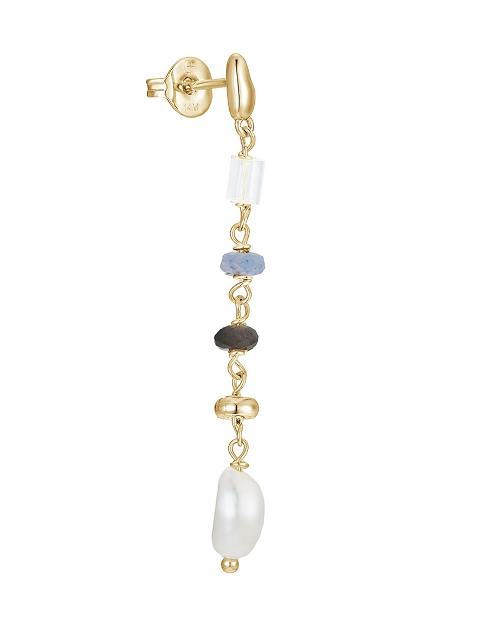 Arete corto 14 k con acabado baño de oro zirconia 2