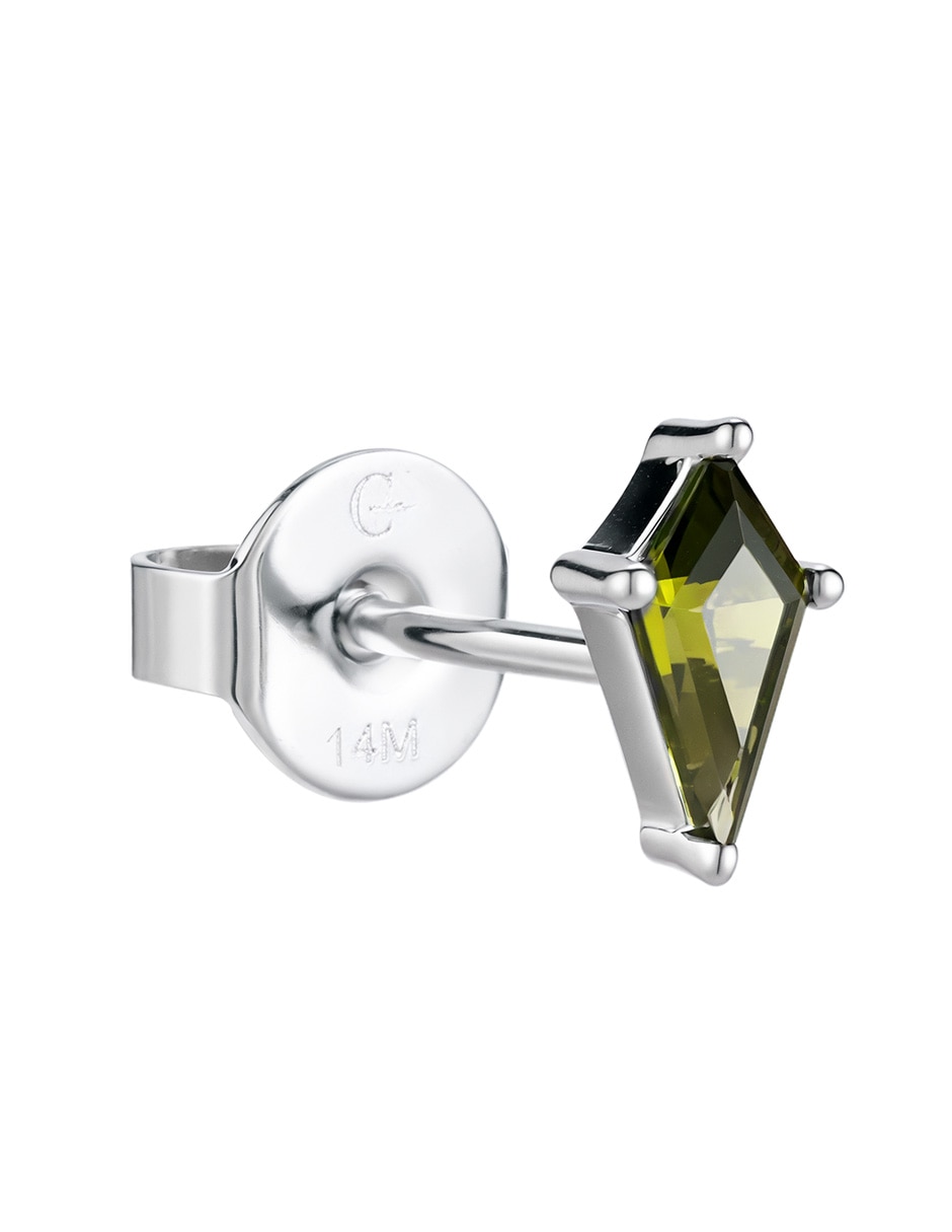 Piercing de rombo 14 K con acabado baño de oro blanco zirconia 2