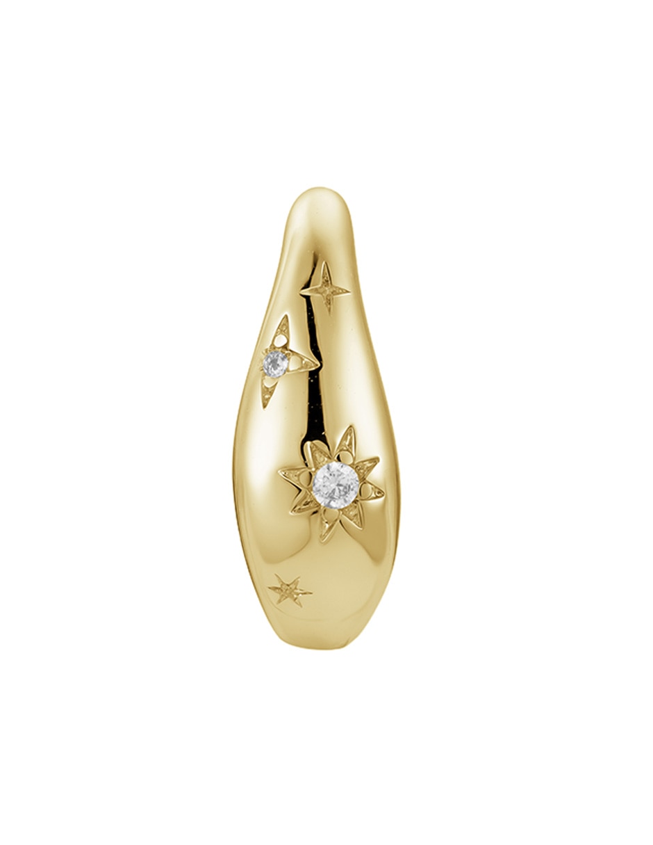 Arracadas con 14 K acabado baño de oro zirconia