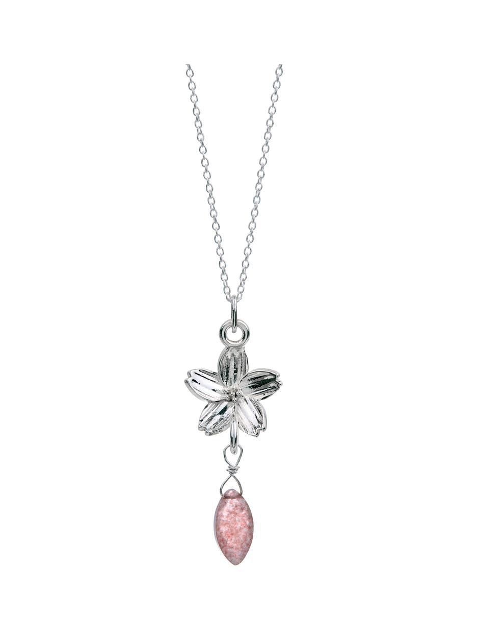 Collar con dije de flor de plata P 925