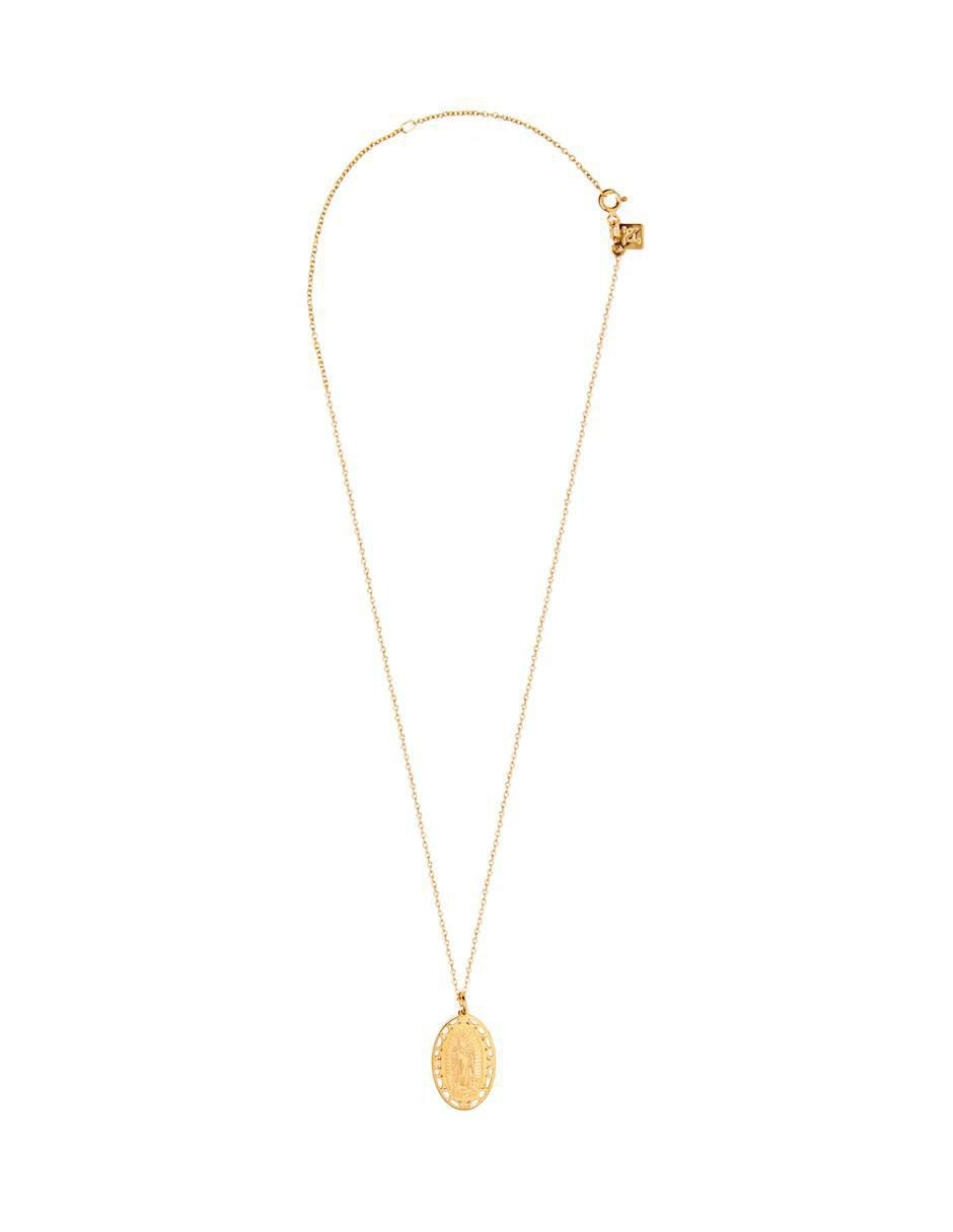 Collar con dije de virgen Nube de plata P 925 y 14 K