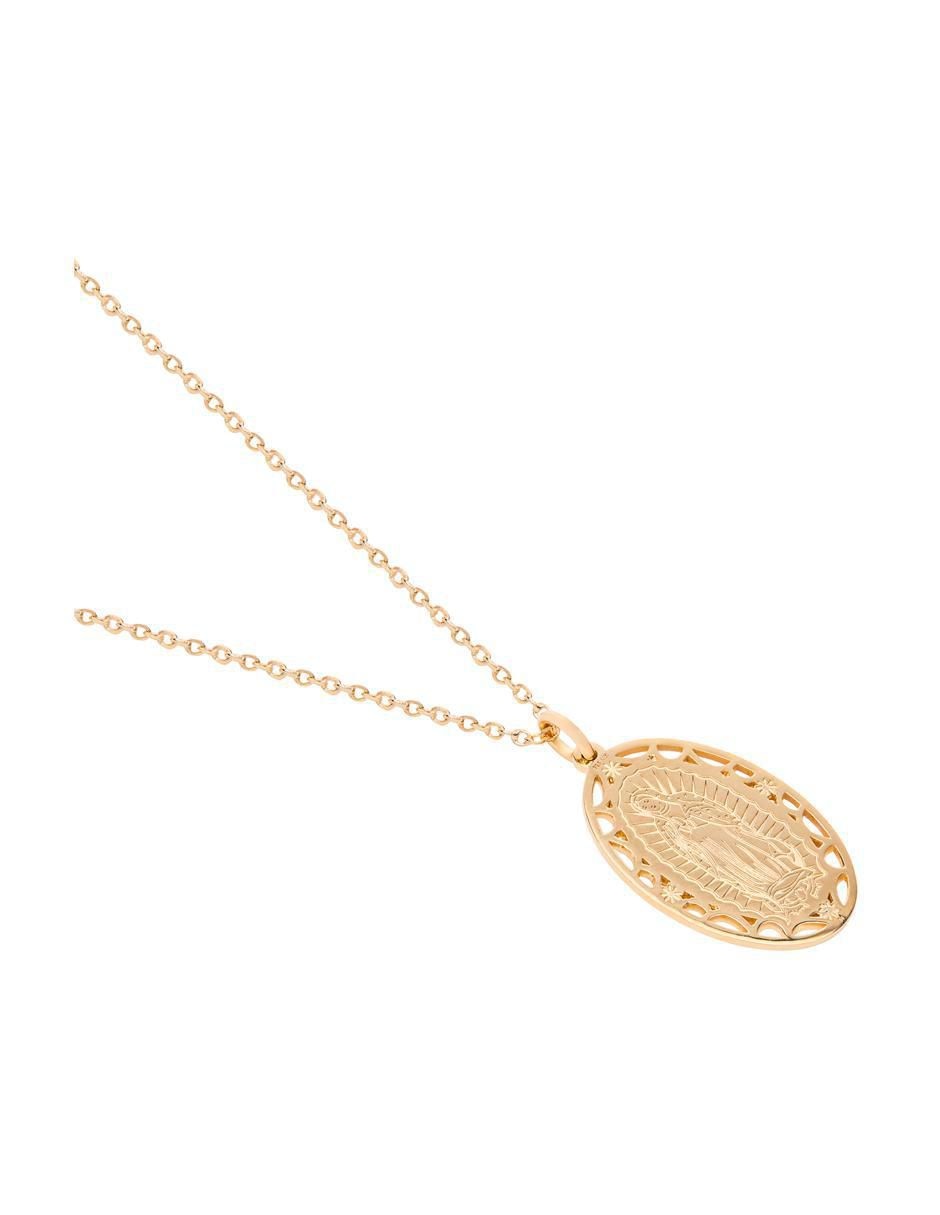 Collar con dije de virgen Nube de plata P 925 y 14 K