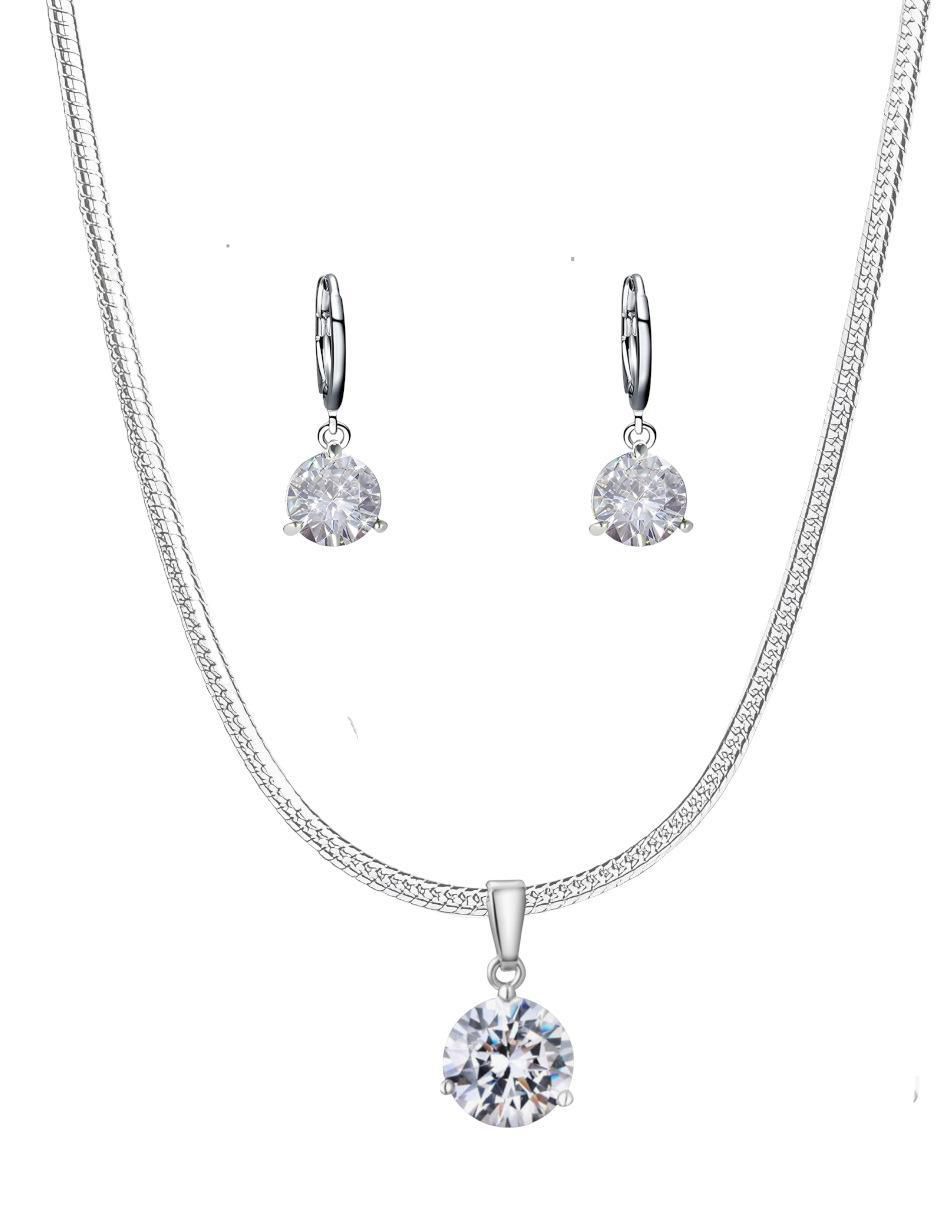 Aretes y collar zirconia