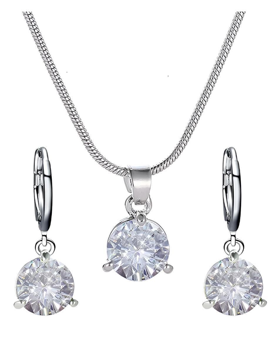 Aretes y collar zirconia 2
