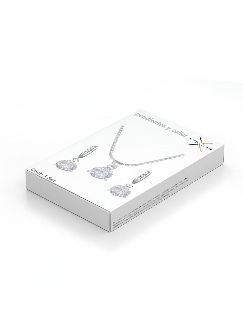 Aretes y collar zirconia 5