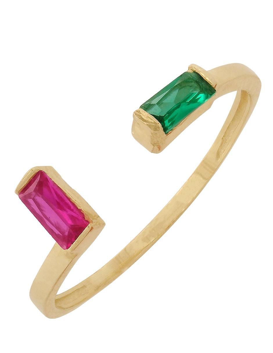 Anillo 10 k de oro zirconia pulido 2