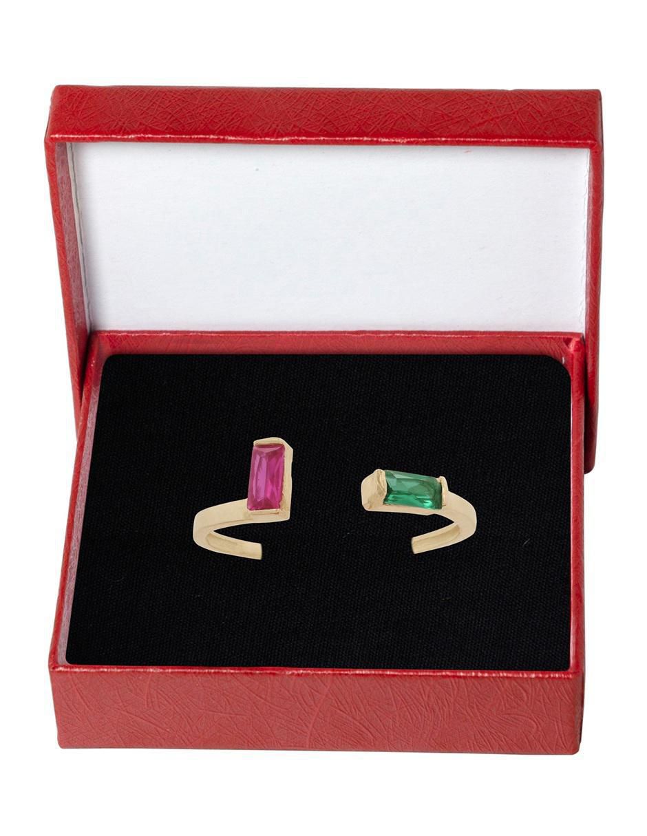 Anillo 10 k de oro zirconia pulido 4