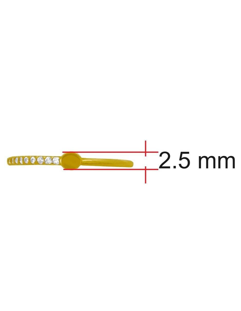 Anillo circular 10 k de oro zirconia pulido 5