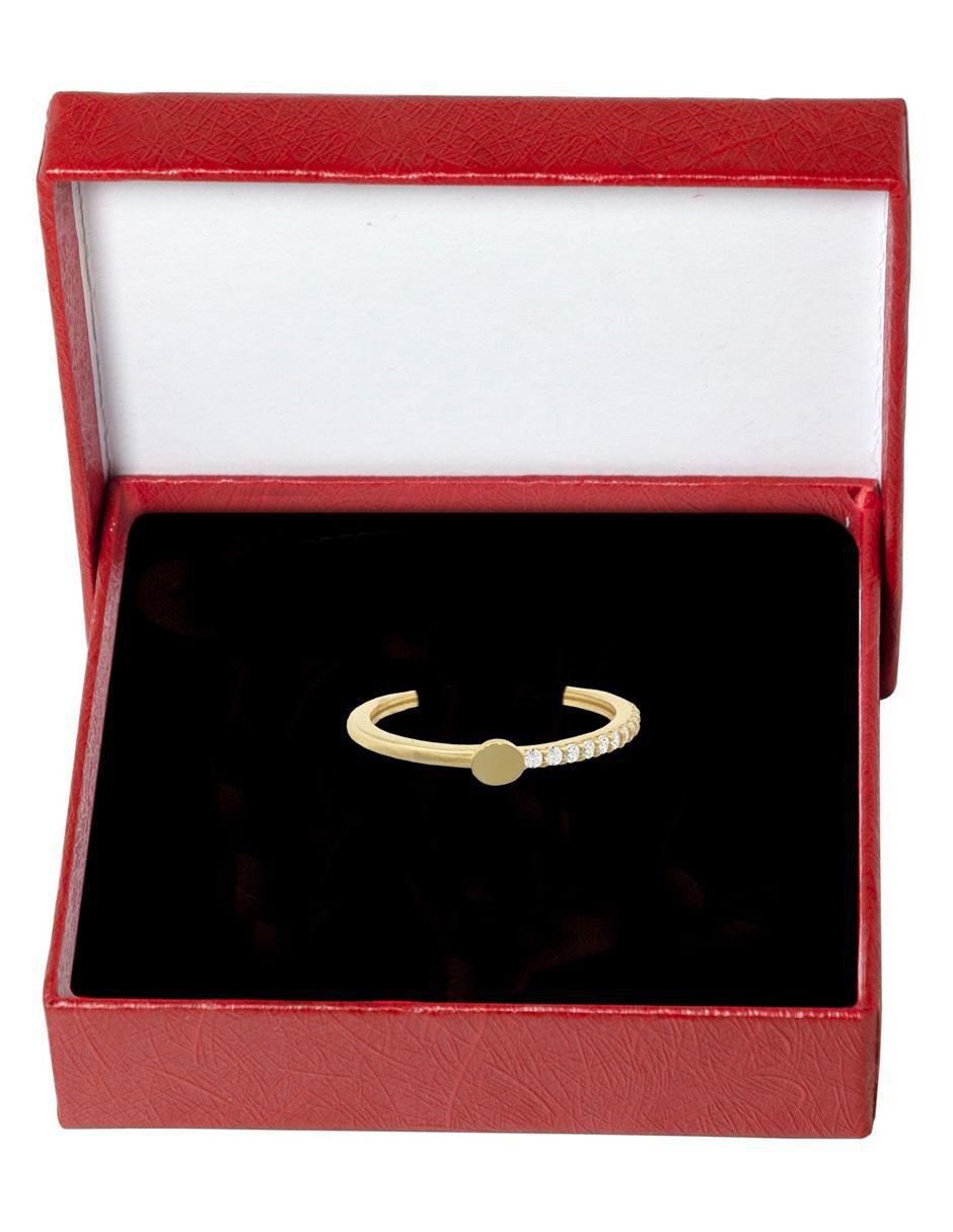 Anillo circular 10 k de oro zirconia pulido 3