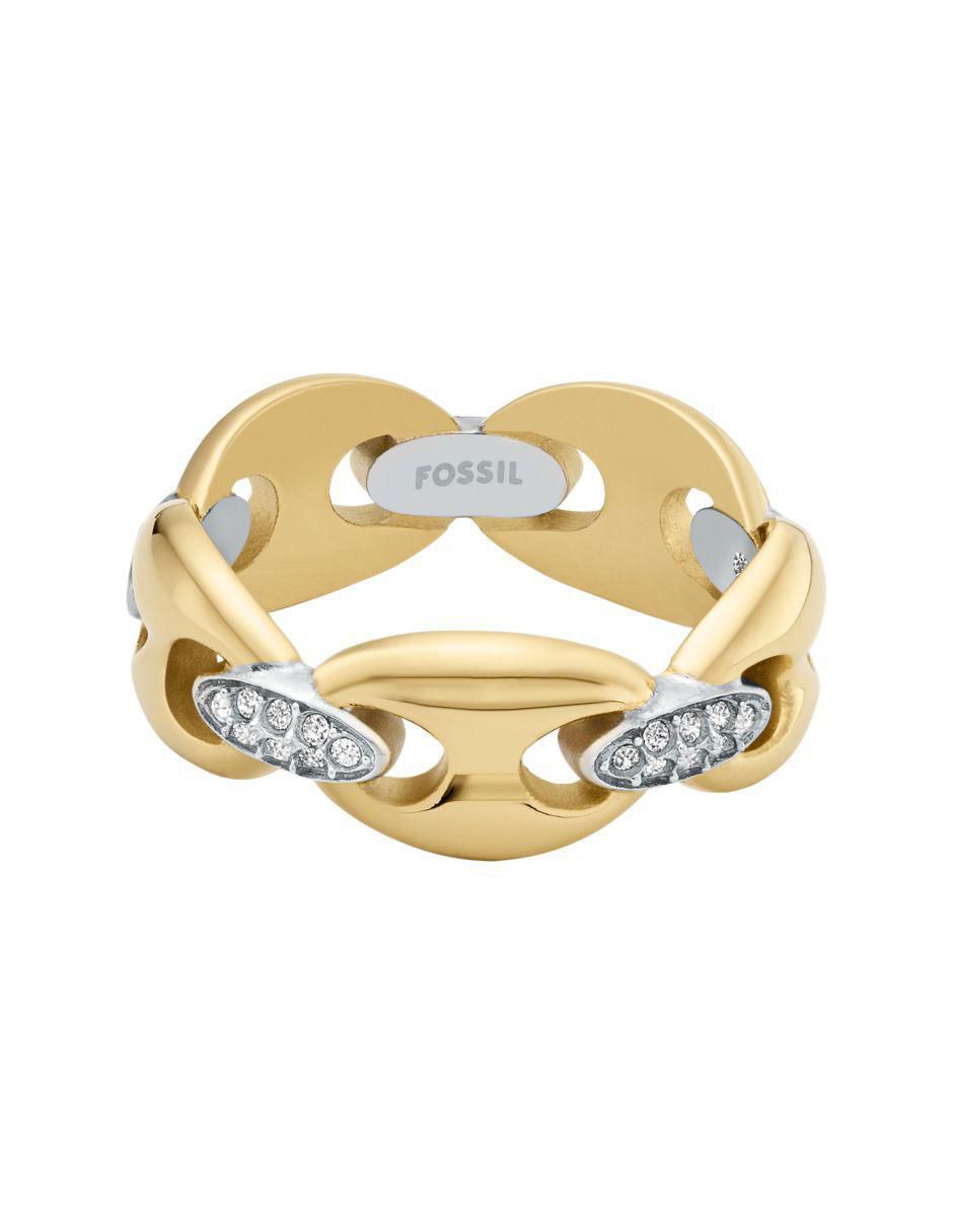 Anillo con gema circular Heritage cristal pulido 2