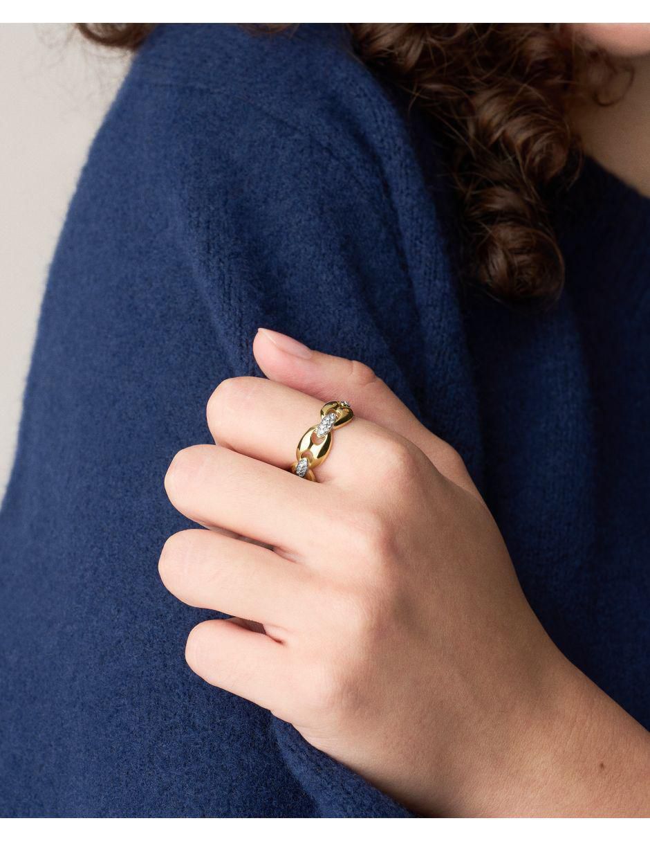 Anillo con gema circular Heritage cristal pulido 5