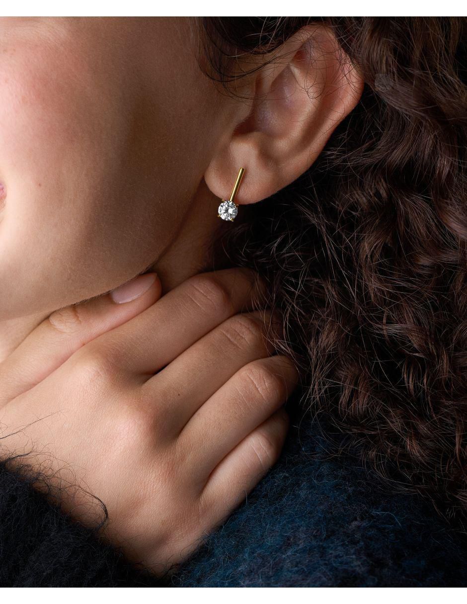 Broqueles Ellis con acabado pulido zirconia cúbica 2