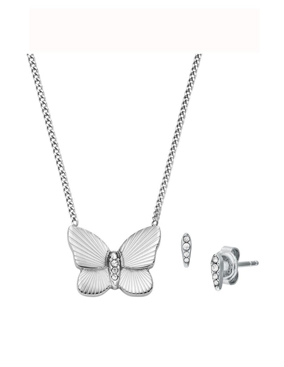Aretes y collar de mariposa Sutton cristal