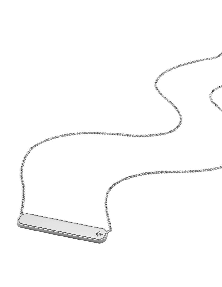 Collar no aplica "de (si aplica)" rectangular fossil sadie "de" acero inoxidable sin kilataje