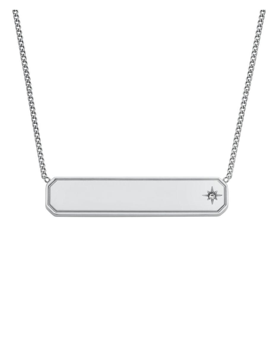 Collar no aplica "de (si aplica)" rectangular fossil sadie "de" acero inoxidable sin kilataje