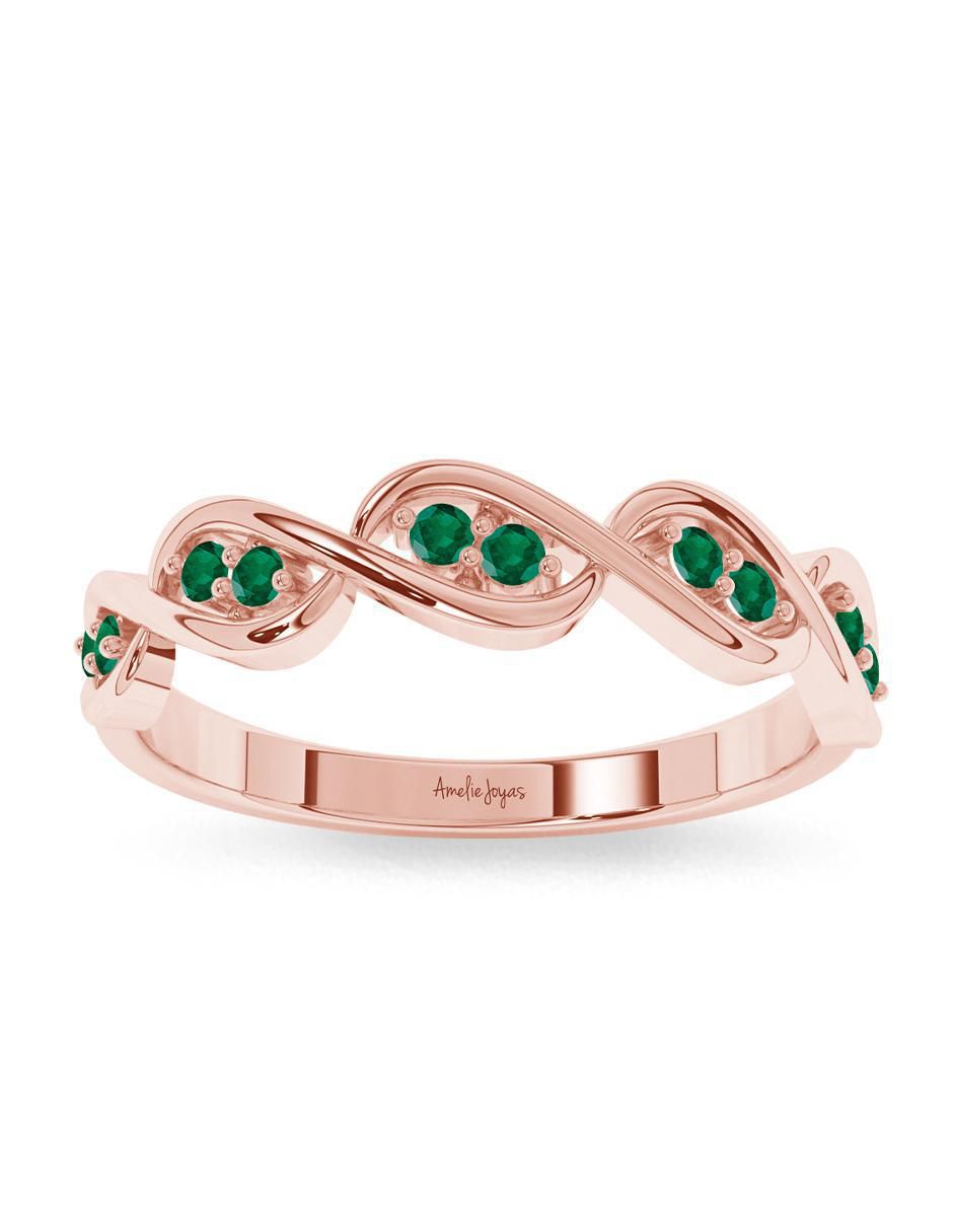 Anillo 10 k de oro esmeralda pulido 3