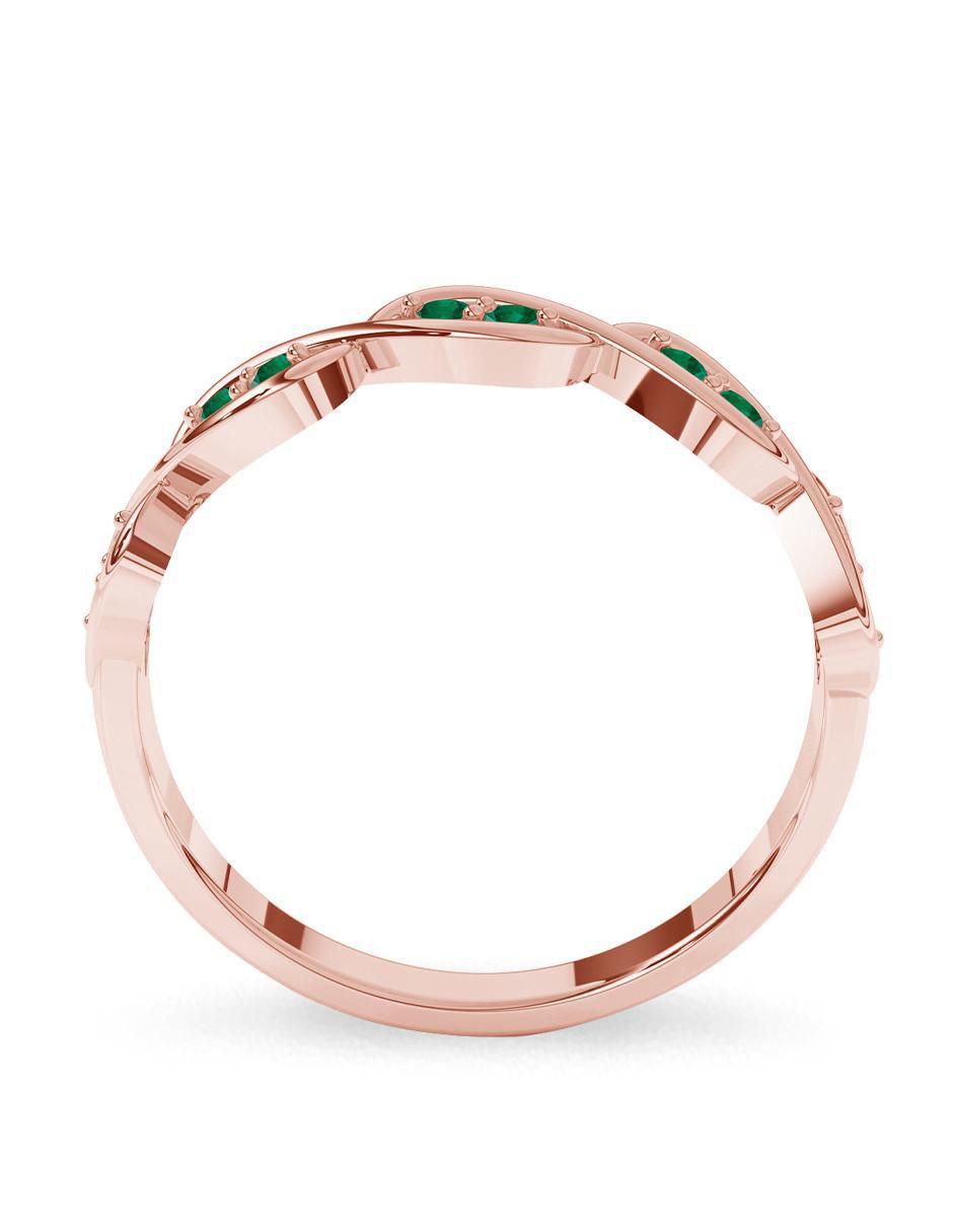 Anillo 10 k de oro esmeralda pulido 4