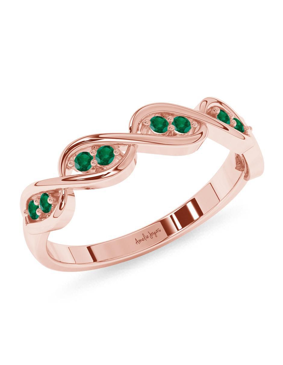 Anillo 10 k de oro esmeralda pulido 5