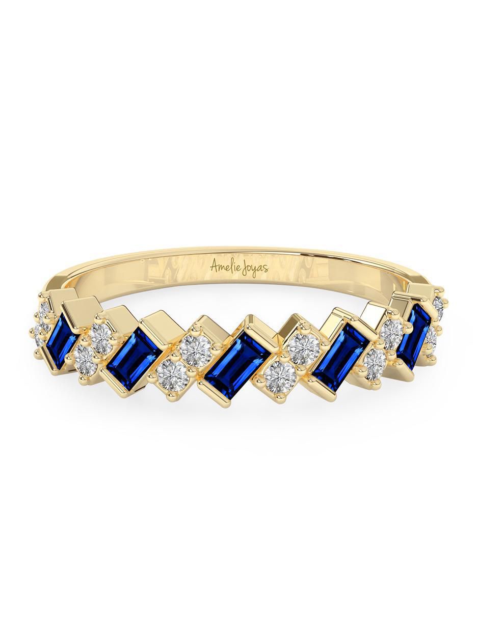 Anillo rectangular 10 k de oro pulido