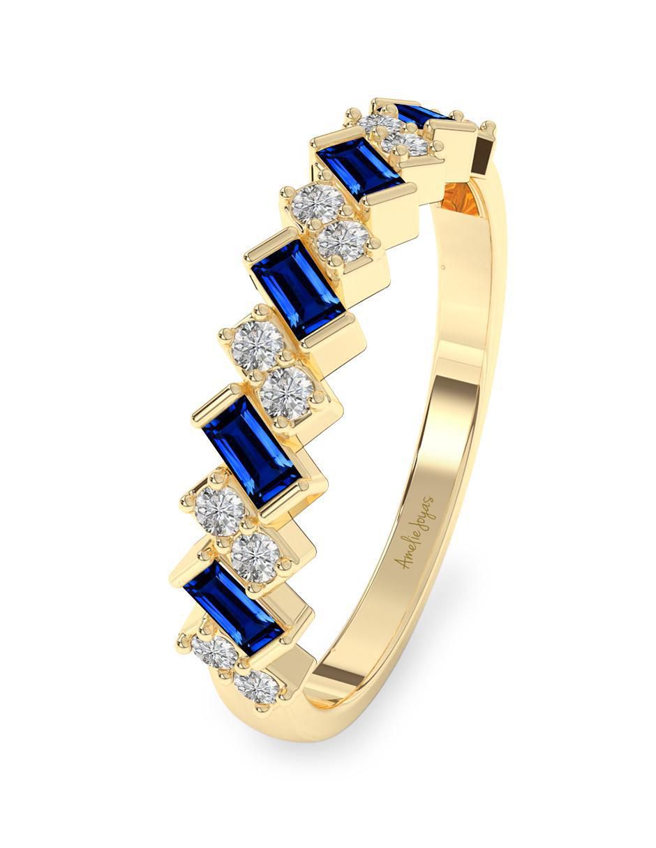 Anillo rectangular 10 k de oro pulido 2