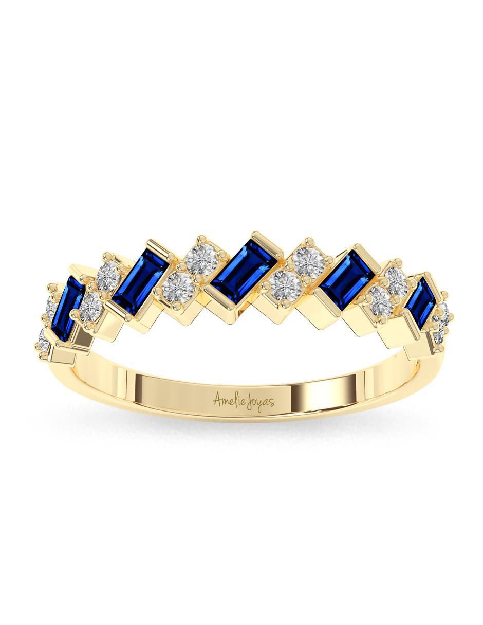 Anillo rectangular 10 k de oro pulido 3