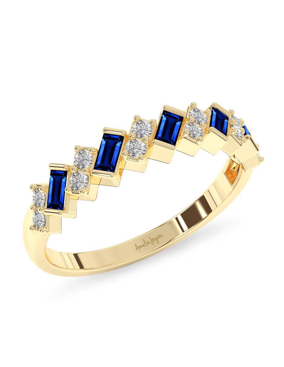 Anillo rectangular 10 k de oro pulido 5