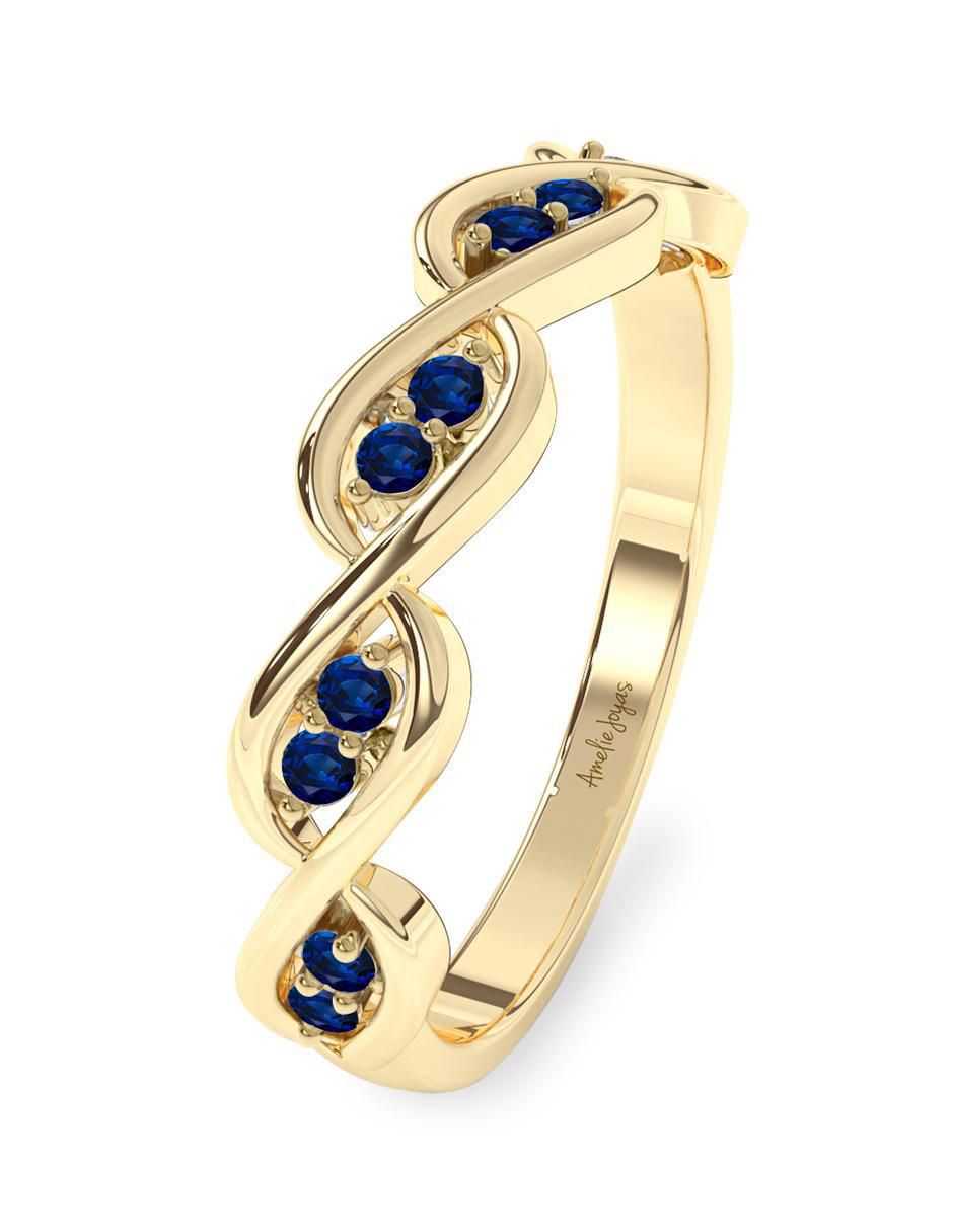 Anillo "de (si aplica)" redondo amelie joyas sin coleccion no aplica 10 k "de" oro zafiro pulido