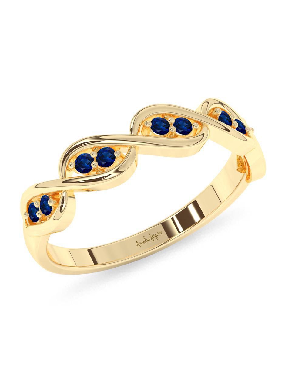 Anillo "de (si aplica)" redondo amelie joyas sin coleccion no aplica 10 k "de" oro zafiro pulido