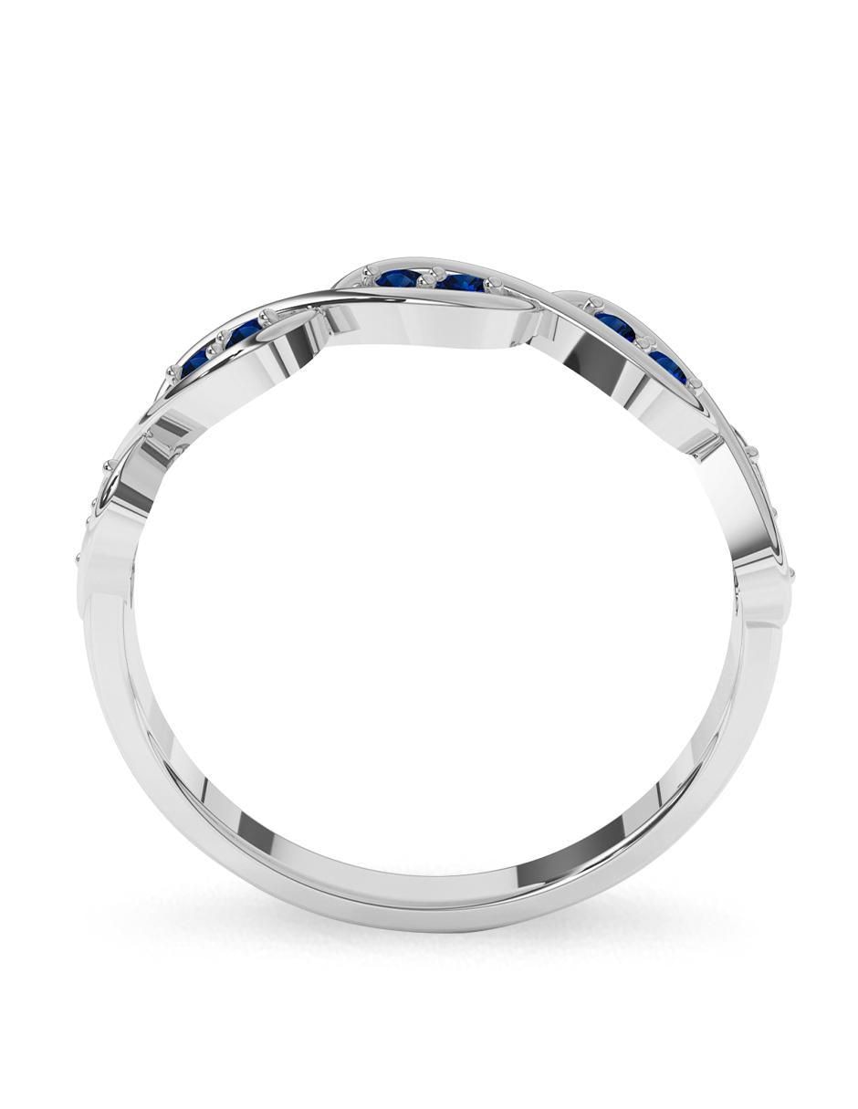 Anillo 10 k de oro zafiro pulido 4