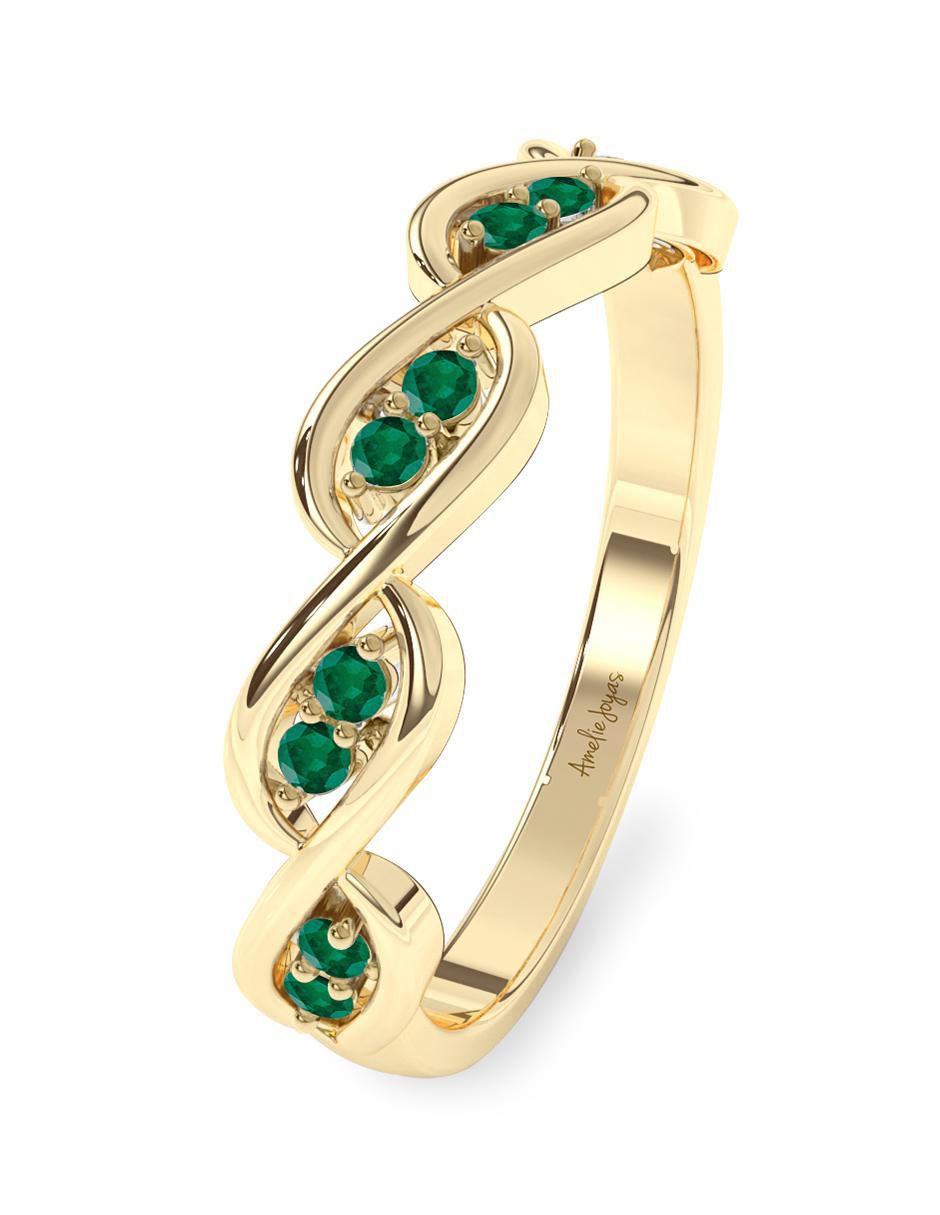 Anillo "de (si aplica)" redondo amelie joyas sin coleccion no aplica 10 k "de" oro esmeralda pulido