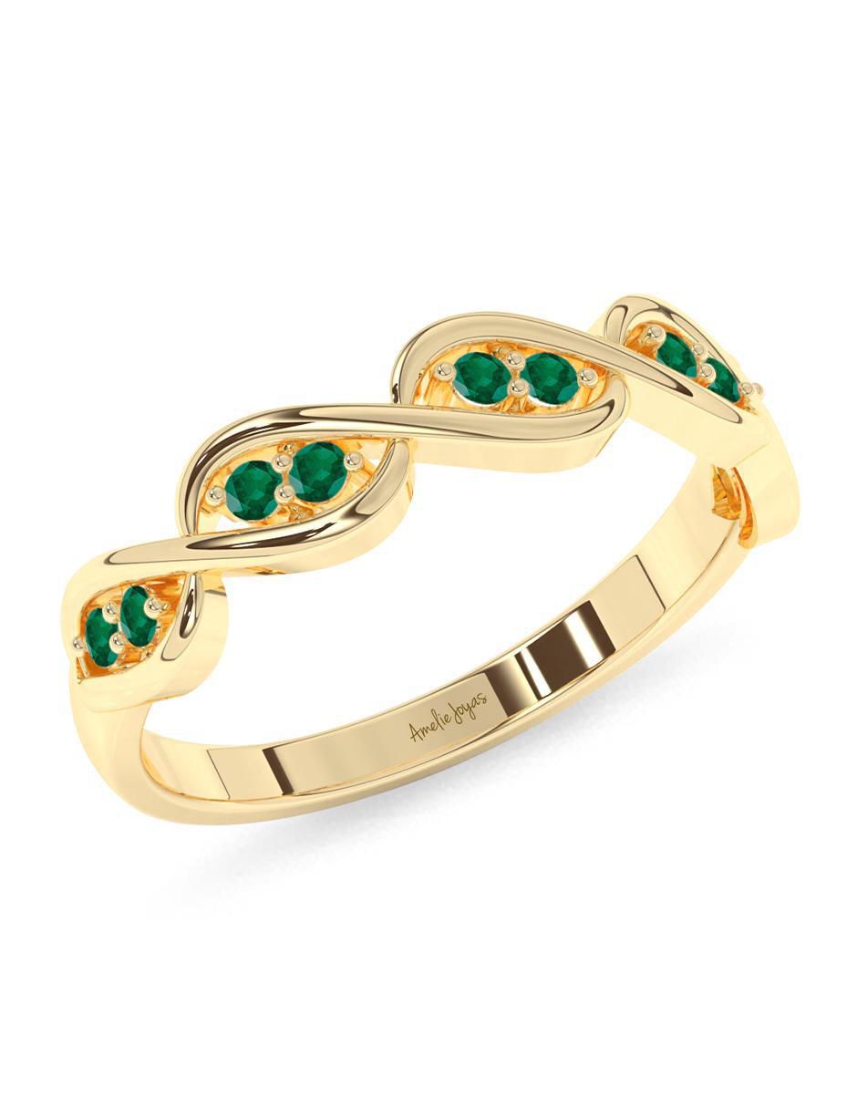 Anillo "de (si aplica)" redondo amelie joyas sin coleccion no aplica 10 k "de" oro esmeralda pulido