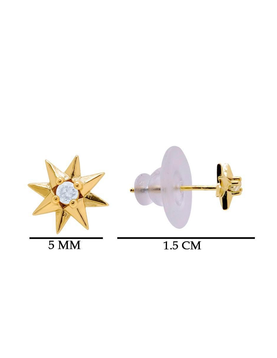 Aretes cortos de estrella con acabado pulido zirconia 4