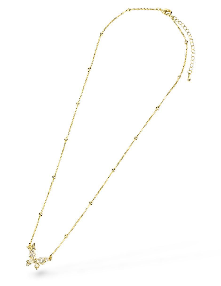 Aretes y collar de mariposa baño de oro 18 k zirconia 2