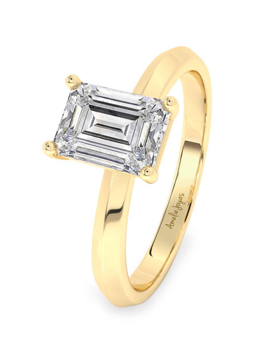 Anillo "de (si aplica)" octagonal amelie joyas sin coleccion no aplica 10 k "de" oro sin gema pulido