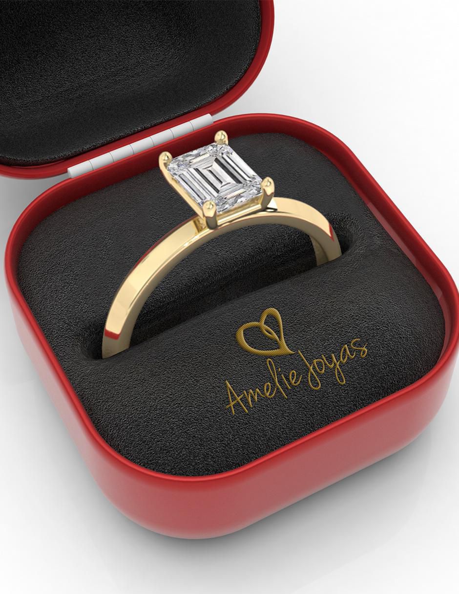 Anillo "de (si aplica)" octagonal amelie joyas sin coleccion no aplica 10 k "de" oro sin gema pulido