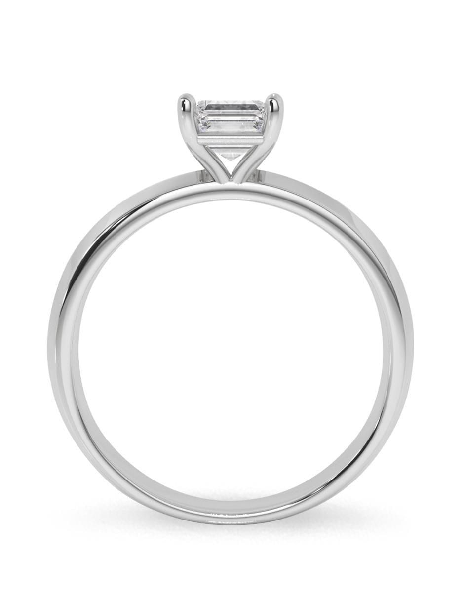 Anillo octagonal 10 k de oro zirconia pulido 3