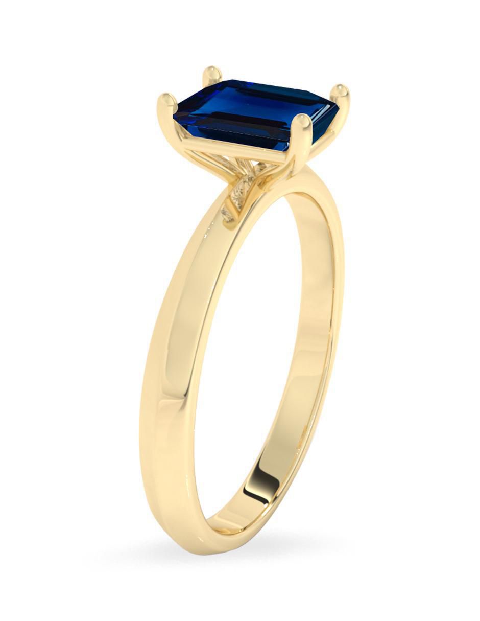 Anillo "de (si aplica)" octagonal amelie joyas sin colección no aplica 10 k "de" oro zafiro pulido