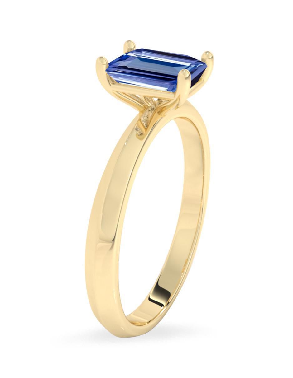 Anillo "de (si aplica)" octagonal amelie joyas sin coleccion no aplica 10 k "de" oro tanzanita pulido