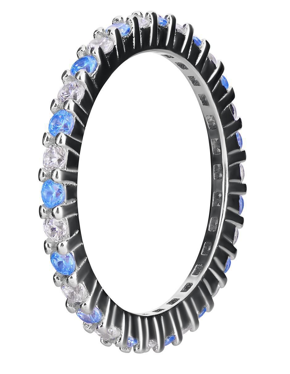 Anillo P 925 de plata aguamarina pavé 2