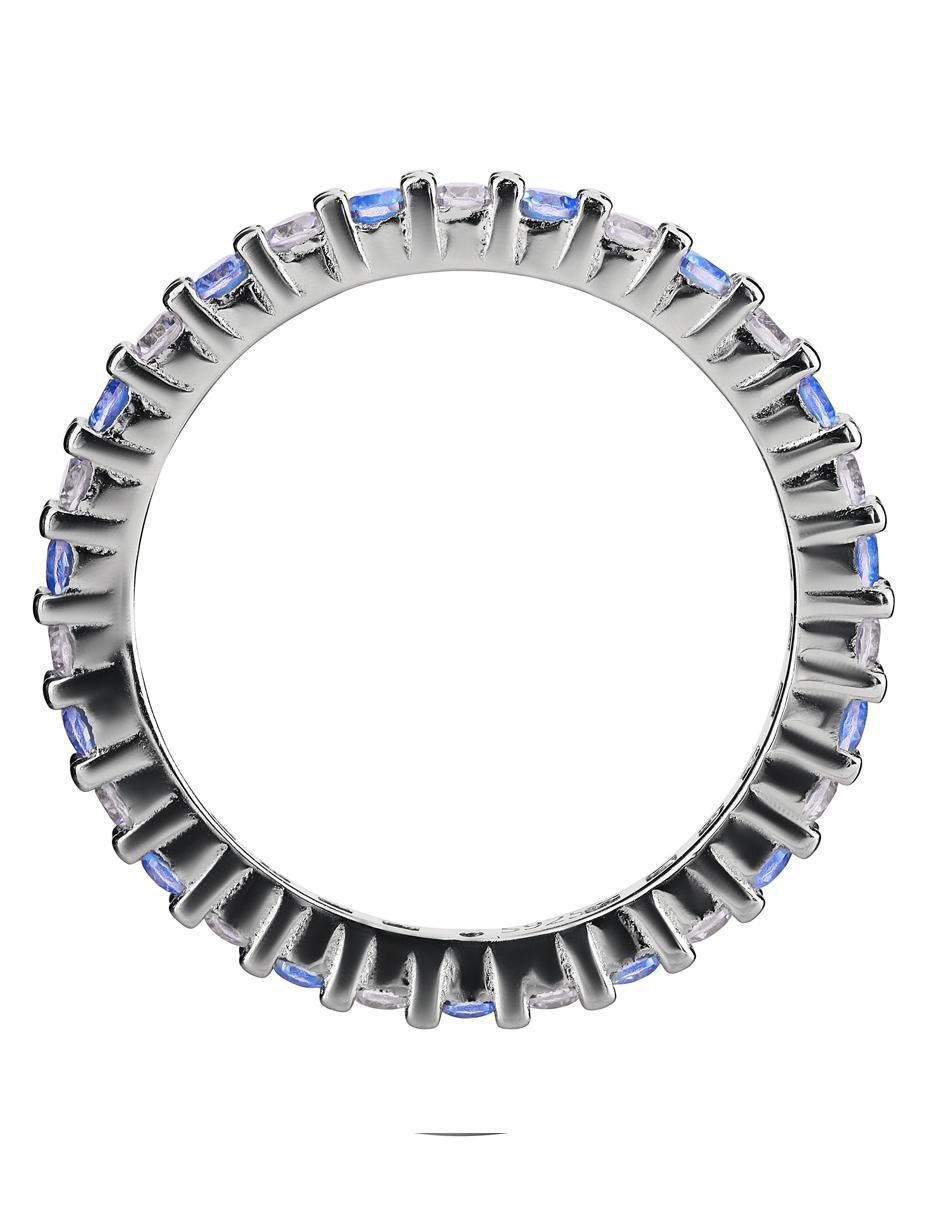 Anillo P 925 de plata aguamarina pavé 3