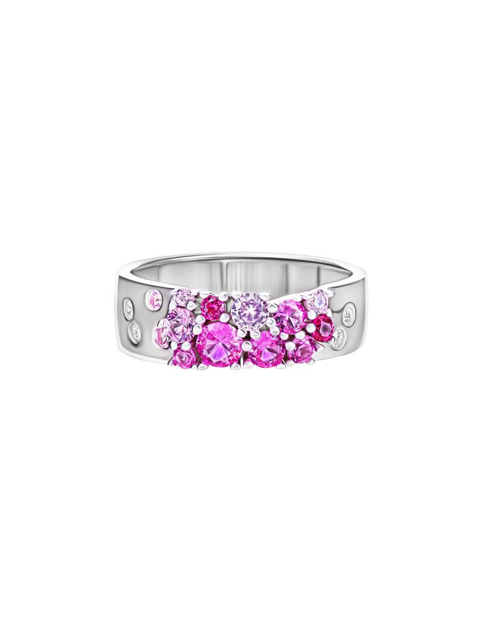Anillo P 925 de plata zafiro pavé