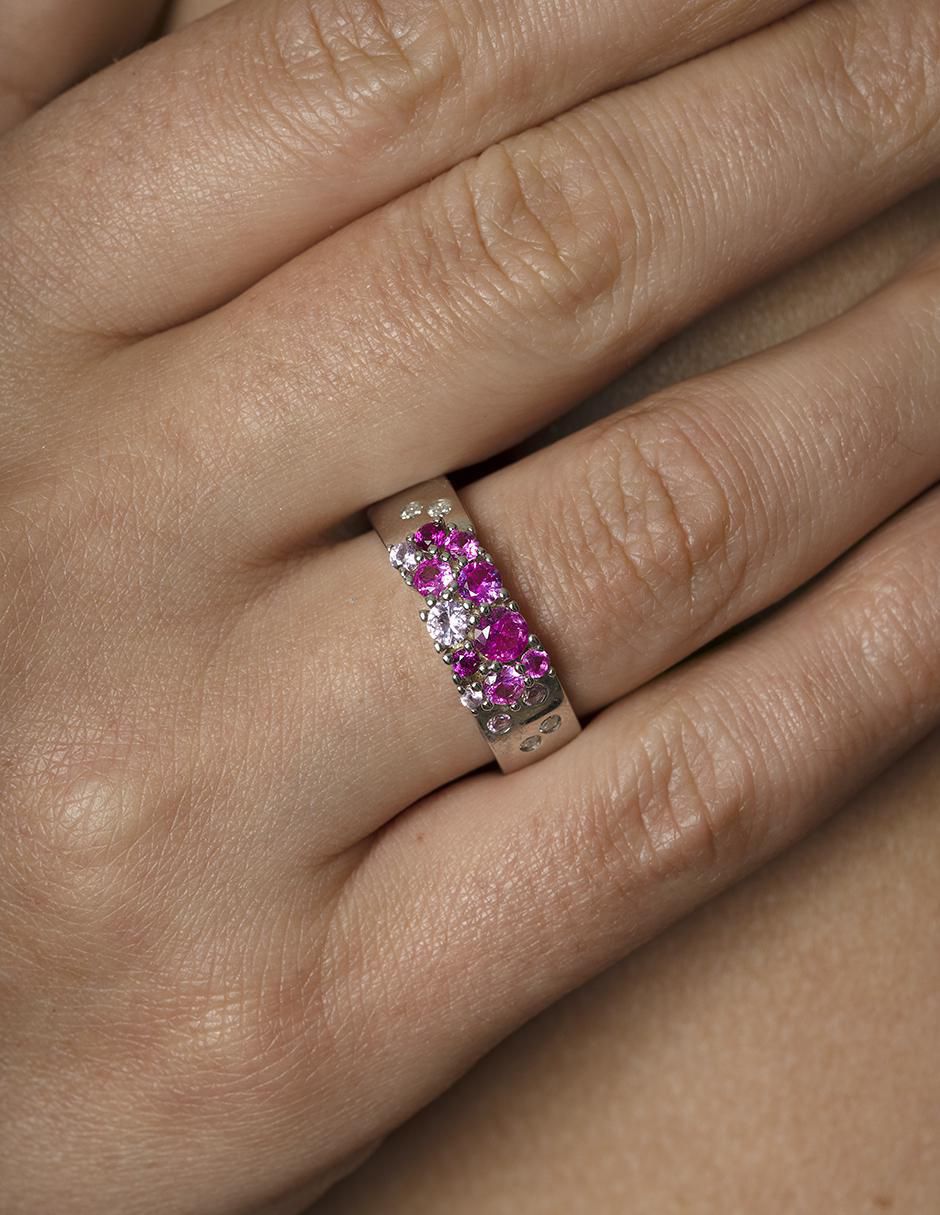 Anillo P 925 de plata zafiro pavé 4
