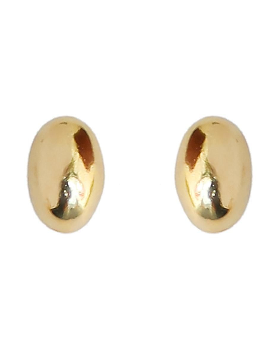 Aretes cortos ovalados de plata P 925 con acabado chapa de oro