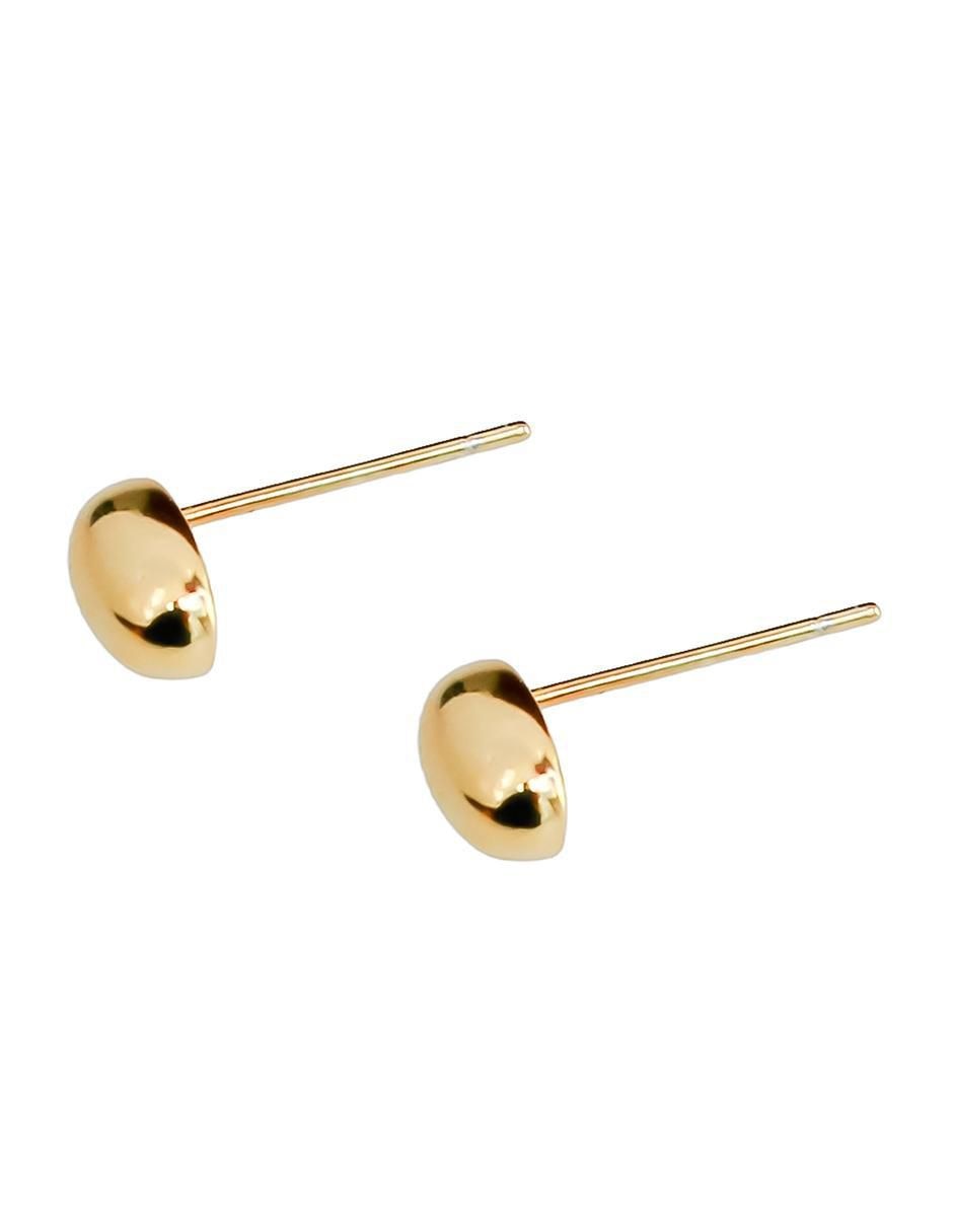 Aretes cortos ovalados de plata P 925 con acabado chapa de oro 2
