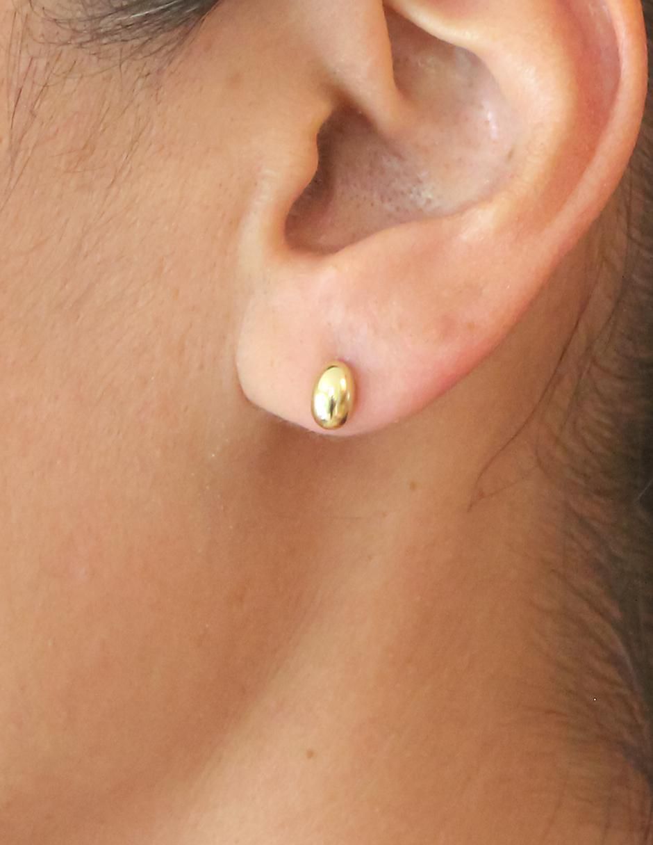 Aretes cortos ovalados de plata P 925 con acabado chapa de oro 3