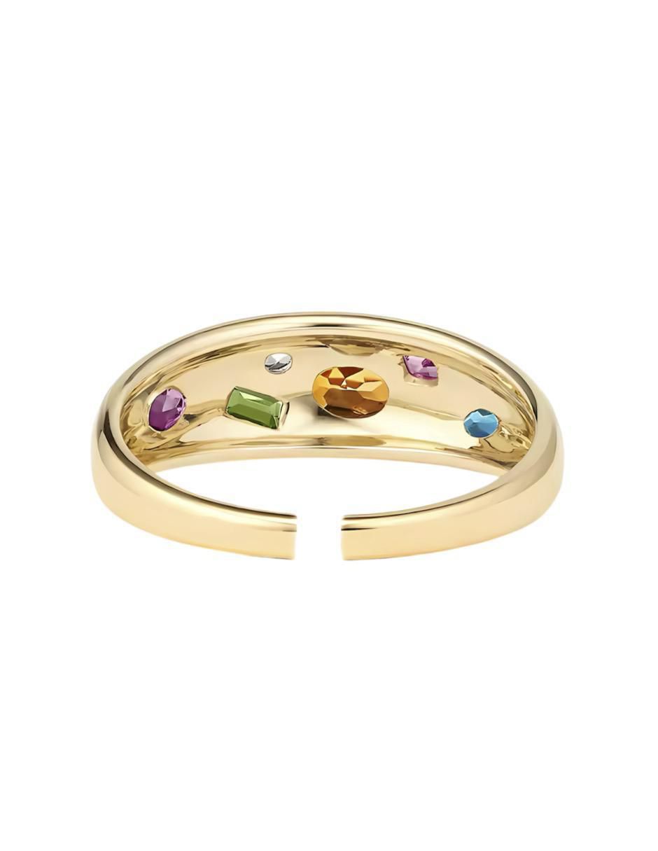 Anillo con gema P 925 de plata circonita chapa de oro 3